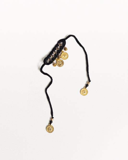 The Coin stitch Rakhi (Black)