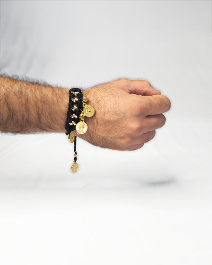 The Coin stitch Rakhi (Black)