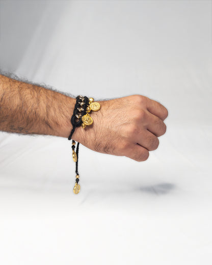 The Coin stitch Rakhi (Black)
