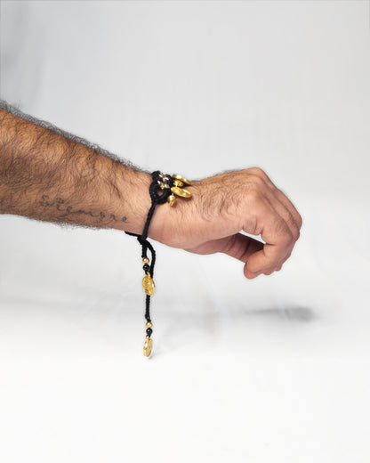 The Coin stitch Rakhi (Black)