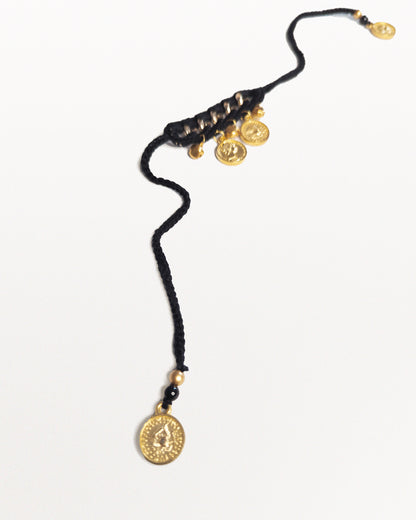 The Coin stitch Rakhi (Black)