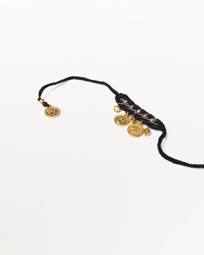 The Coin stitch Rakhi (Black)