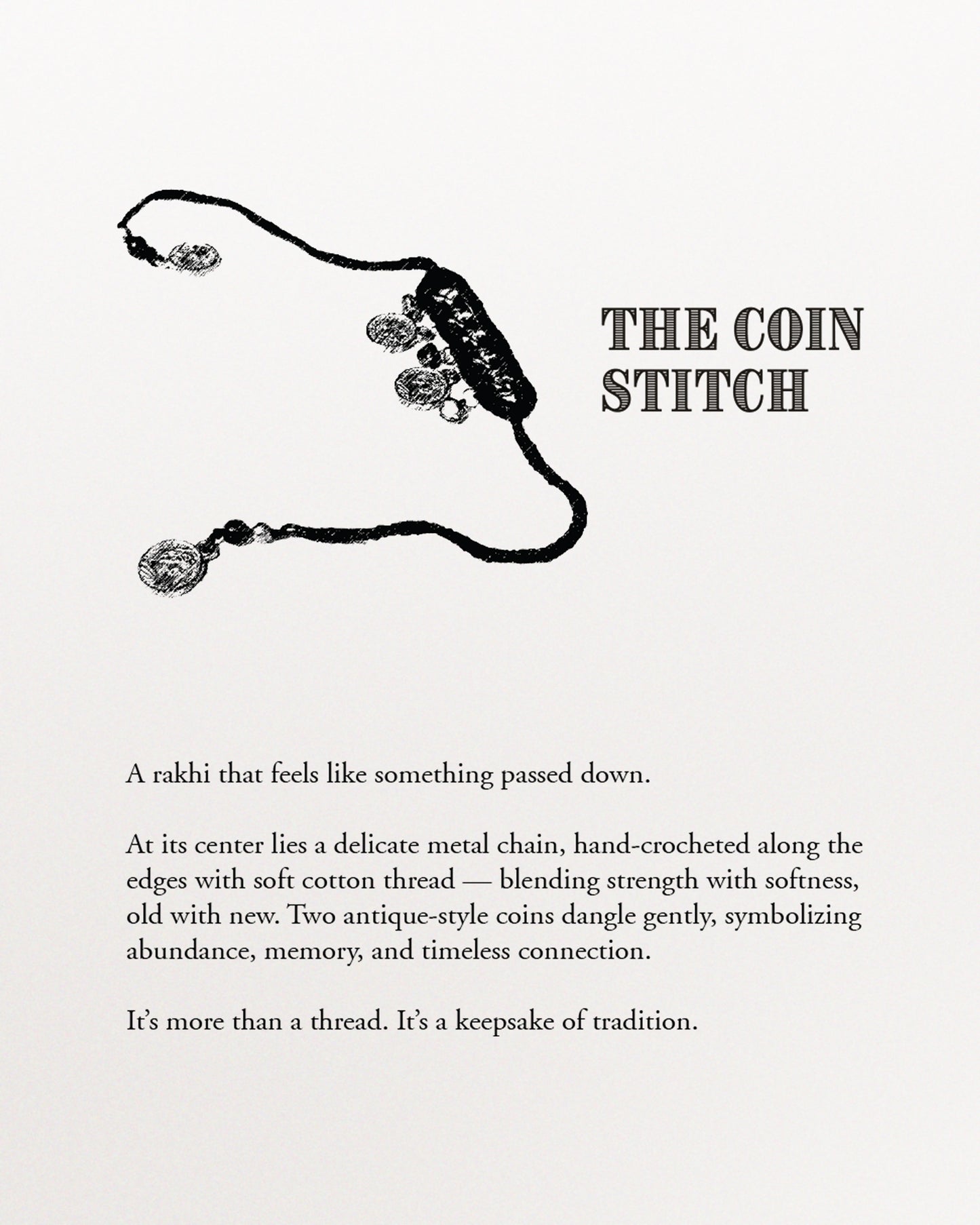 The Coin stitch Rakhi (Maroon)