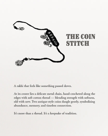 The Coin stitch Rakhi (Maroon)
