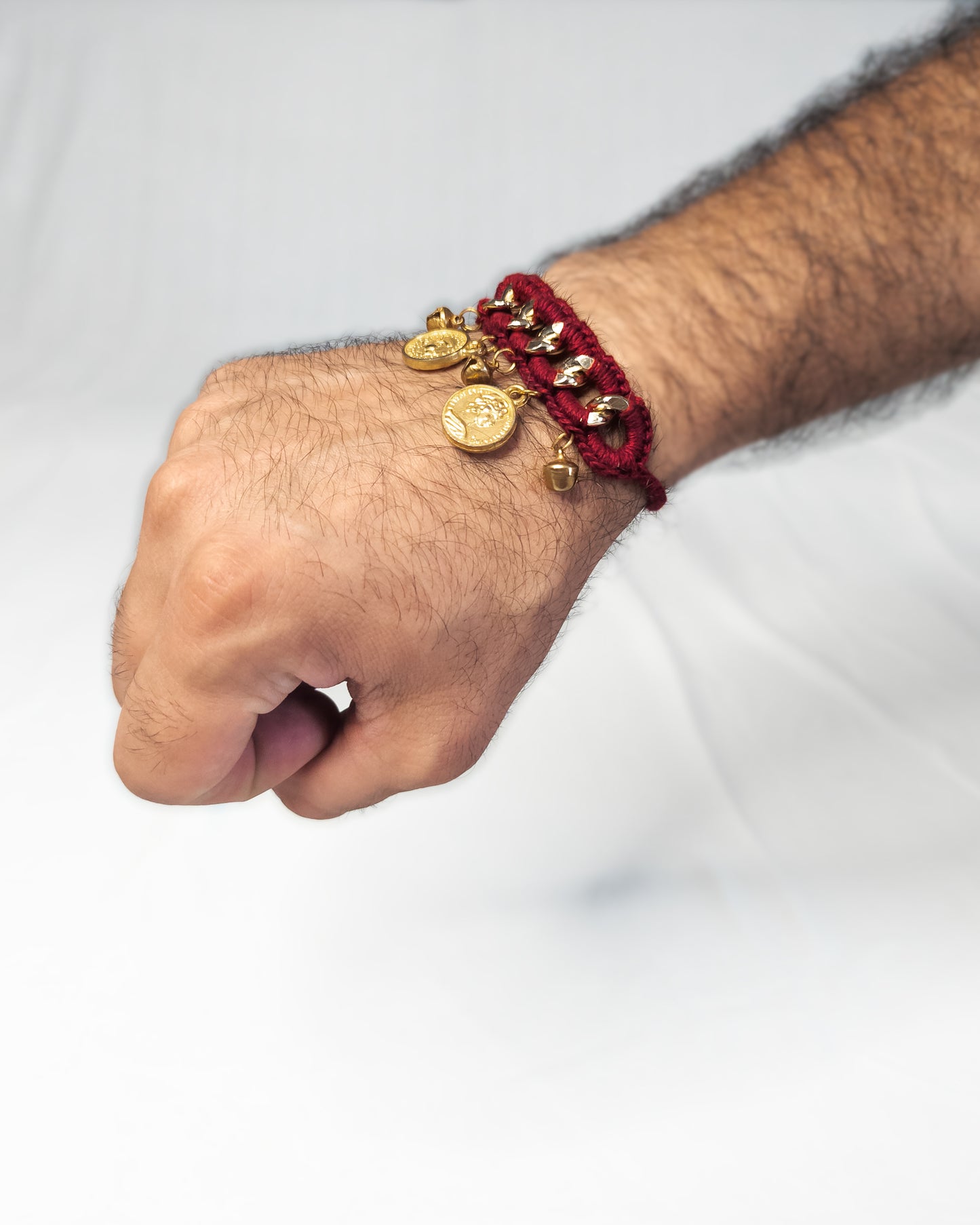 The Coin stitch Rakhi (Maroon)