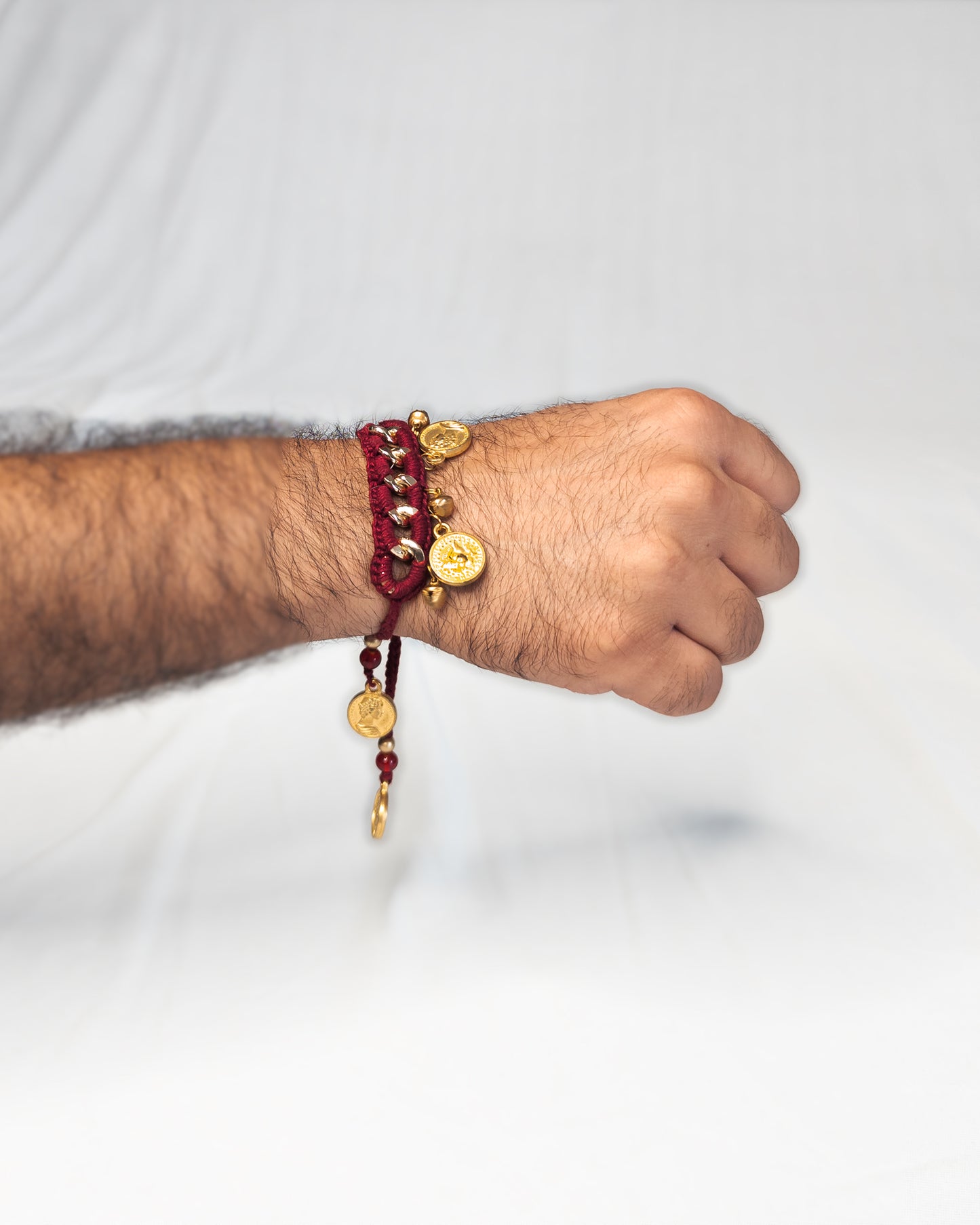 The Coin stitch Rakhi (Maroon)