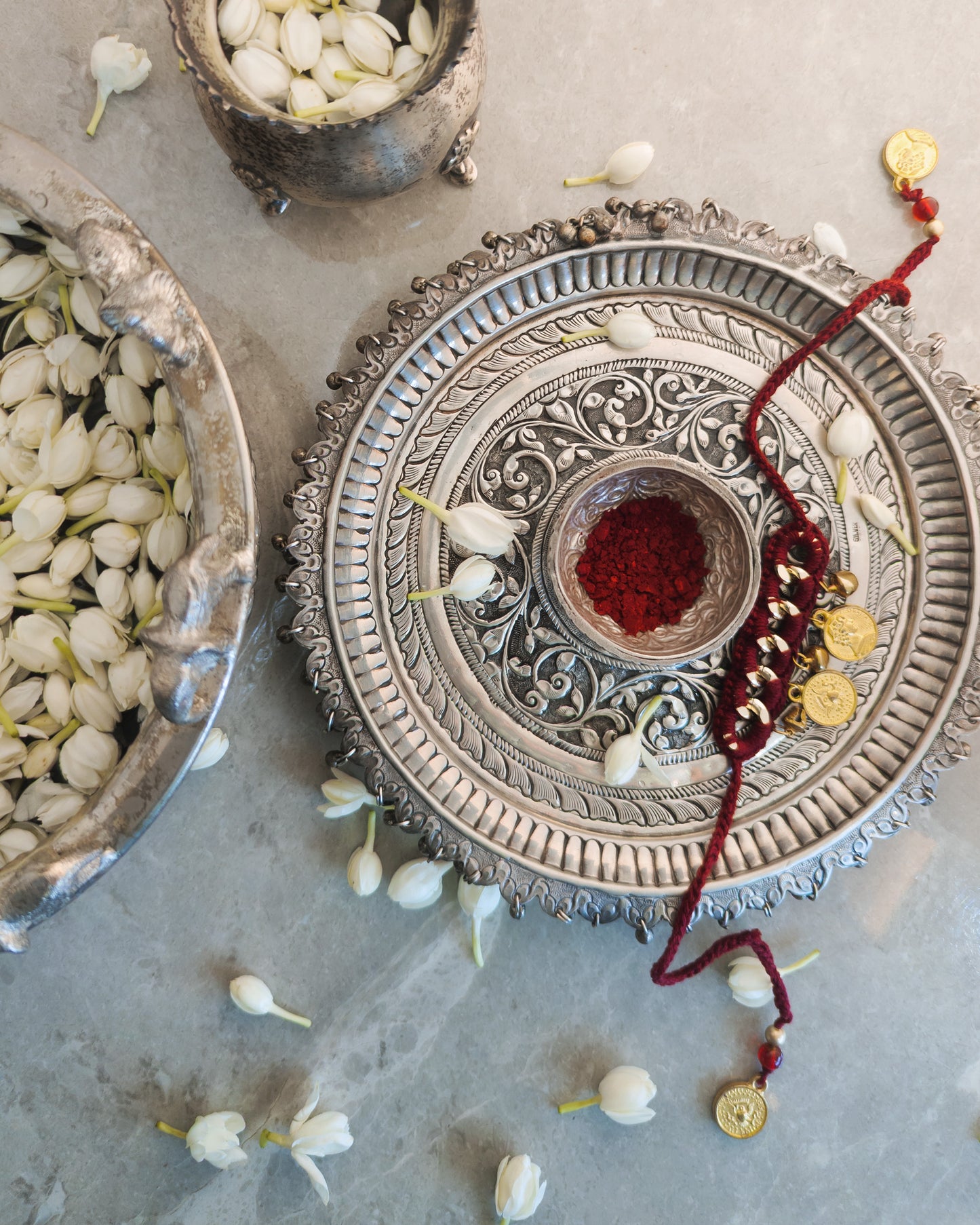 The Coin stitch Rakhi (Maroon)
